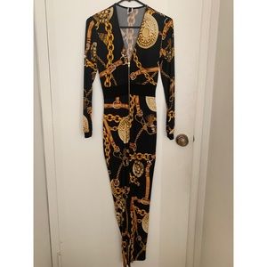 Versace inspired pants bodysuit